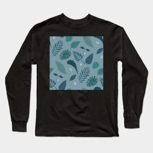 Eggels Blue Leaves Long Sleeve T-Shirt